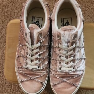 Women's Pink Sneakers with Chain Detail